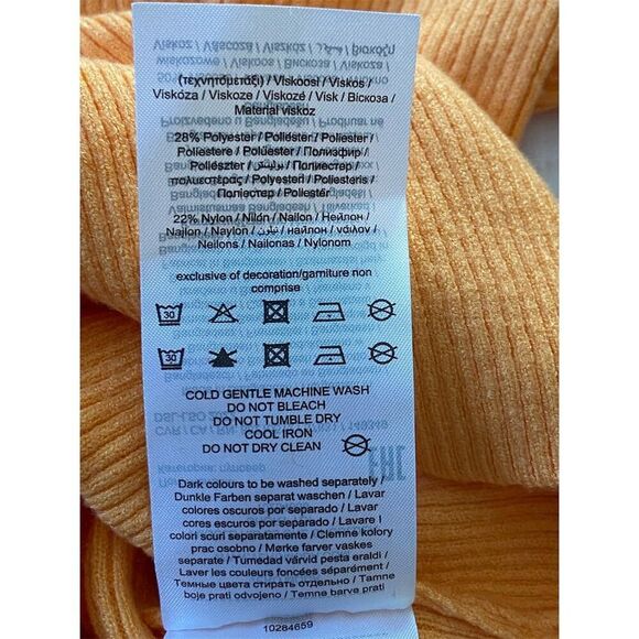 Vero Moda NWT Ribbed One Shoulder Short Sleeve Top XS Orange Casual Knit​ - Picture 6 of 8